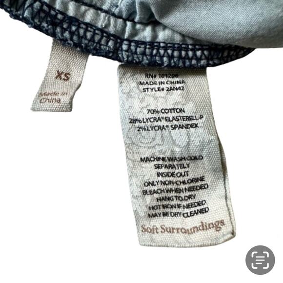 Soft Surroundings Dark Wash Soft Stretch Pull On Skinny Denim Jeans Size XS - Picture 3 of 11